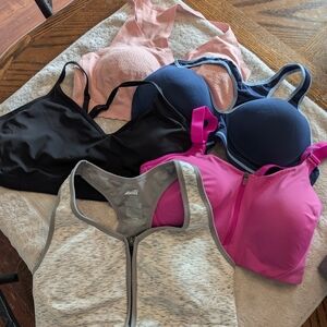 Women's Sports Bra Set - Black, Pink, Blue, Gray.  Set Of 5.